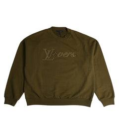 LOUIS VUITTON Cotton Signature Crew Neck Sweatshirt Sweatshirt Size XL Khaki Green RM241 FWC HQY88W Used 4a010236