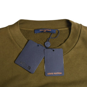 LOUIS VUITTON Cotton Signature Crew Neck Sweatshirt Sweatshirt Size XL Khaki Green RM241 FWC HQY88W Used 4a010236