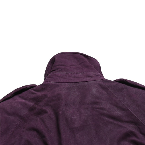 極美品 ANN DEMEULEMEESTER アンドゥムルメステール ダブルブレスト ショート ピーコート 082-1003-270-038 36サイズ パープル レザー 中古 4a009312