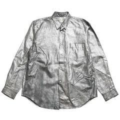 COMME des GARCONS Long Sleeve Shirt GB-040080 AD1994 Tanaka Homme One Size Silver Print Coating Good Condition Used 4a009322