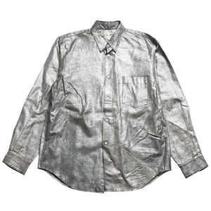 COMME des GARCONS Long Sleeve Shirt GB-040080 AD1994 Tanaka Homme One Size Silver Print Coating Good Condition Used 4a009322