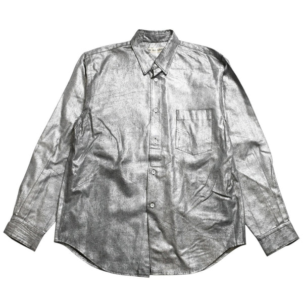 COMME des GARCONS Long Sleeve Shirt GB-040080 AD1994 Tanaka Homme One Size Silver Print Coating Good Condition Used 4a009322