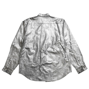 COMME des GARCONS Long Sleeve Shirt GB-040080 AD1994 Tanaka Homme One Size Silver Print Coating Good Condition Used 4a009322