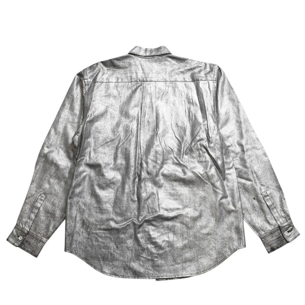 COMME des GARCONS Long Sleeve Shirt GB-040080 AD1994 Tanaka Homme One Size Silver Print Coating Good Condition Used 4a009322