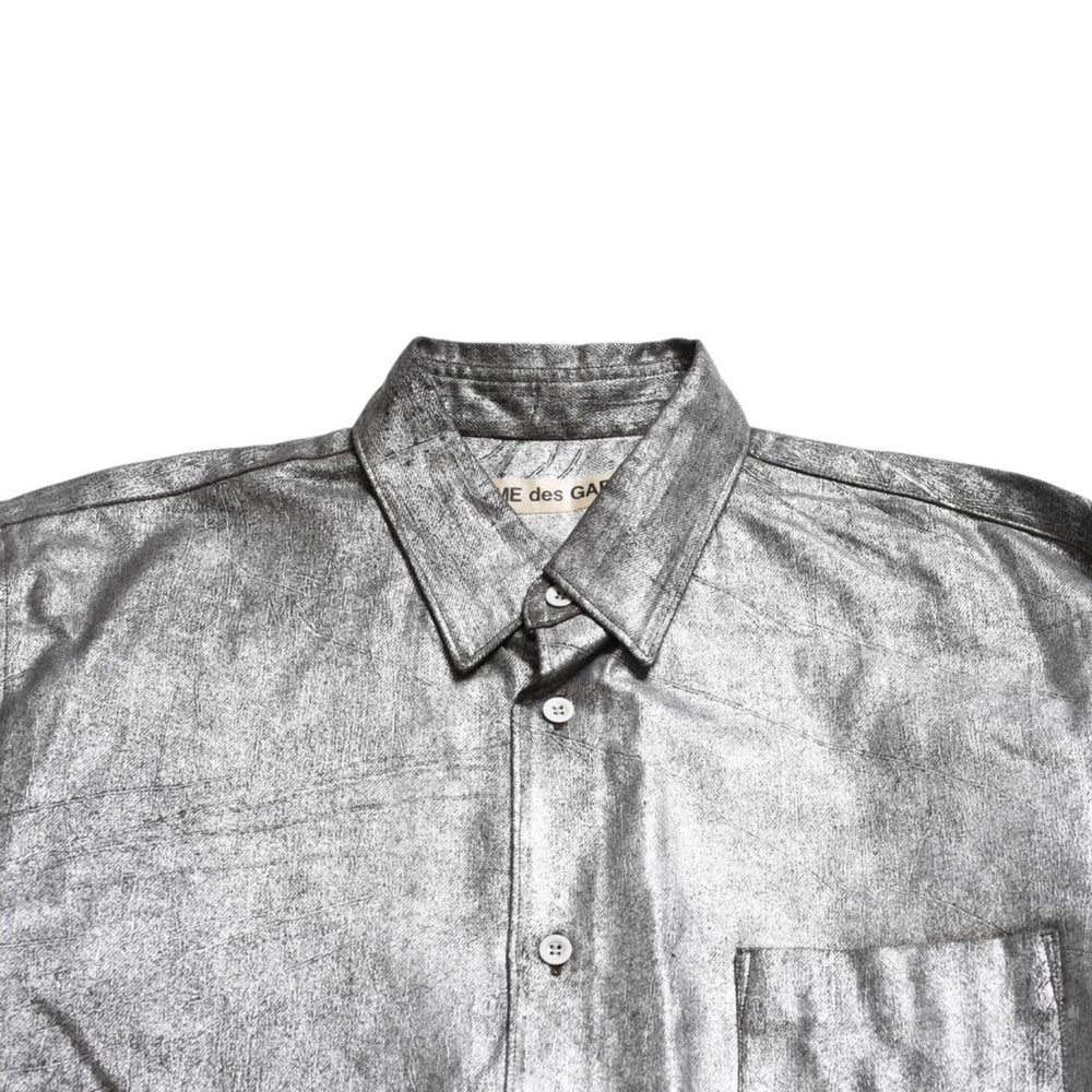 COMME des GARCONS Long Sleeve Shirt GB-040080 AD1994 Tanaka Homme One Size Silver Print Coating Good Condition Used 4a009322