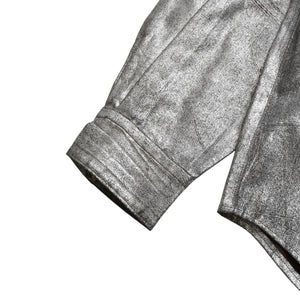 COMME des GARCONS Long Sleeve Shirt GB-040080 AD1994 Tanaka Homme One Size Silver Print Coating Good Condition Used 4a009322