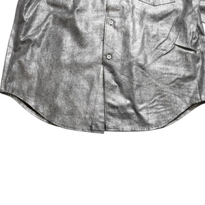 COMME des GARCONS Long Sleeve Shirt GB-040080 AD1994 Tanaka Homme One Size Silver Print Coating Good Condition Used 4a009322