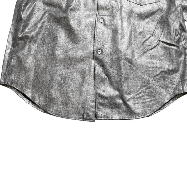 COMME des GARCONS Long Sleeve Shirt GB-040080 AD1994 Tanaka Homme One Size Silver Print Coating Good Condition Used 4a009322