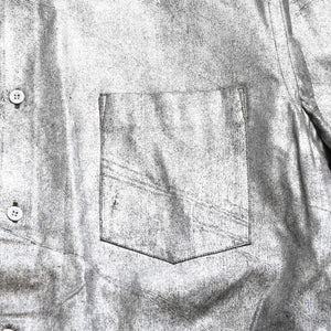 COMME des GARCONS Long Sleeve Shirt GB-040080 AD1994 Tanaka Homme One Size Silver Print Coating Good Condition Used 4a009322