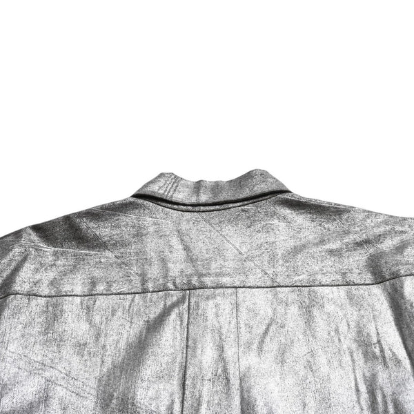 COMME des GARCONS Long Sleeve Shirt GB-040080 AD1994 Tanaka Homme One Size Silver Print Coating Good Condition Used 4a009322