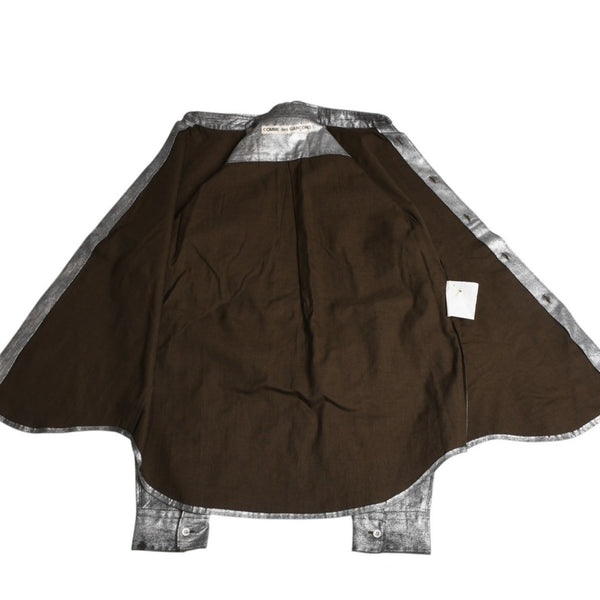 COMME des GARCONS Long Sleeve Shirt GB-040080 AD1994 Tanaka Homme One Size Silver Print Coating Good Condition Used 4a009322