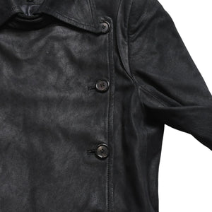 ANN DEMEULEMEESTER アンドゥムルメステール ナポレオンレザージャケット 36サイズ ブラック ダブルブレスト クロップド丈 美品 中古 4a009311