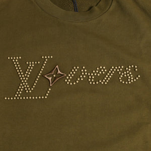 LOUIS VUITTON Cotton Signature Crew Neck Sweatshirt Sweatshirt Size XL Khaki Green RM241 FWC HQY88W Used 4a010236