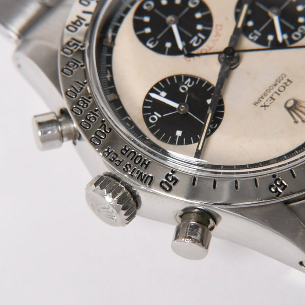ROLEX ロレックス デイトナ 腕時計 6262 重量約72.67g ポールニューマンダイヤル 白パンダ文字盤 手巻き リベットブレス 美品 中古 4a010532