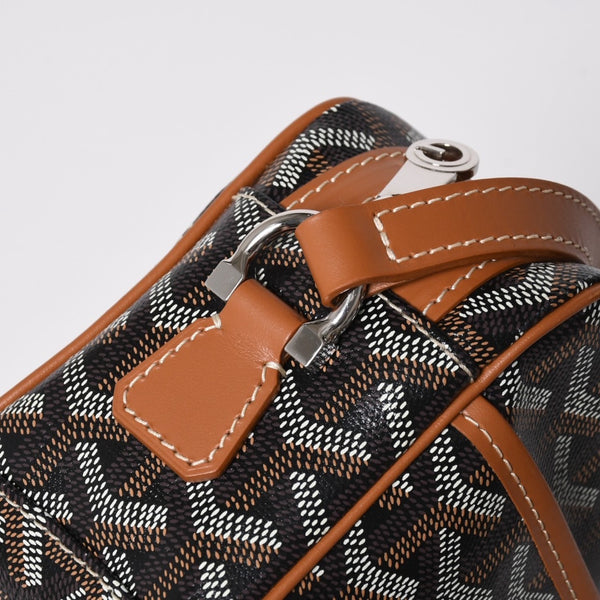 極美品 GOYARD ゴヤール カップヴェールPM ショルダーバッグ ブラウン PVC レザー シルバー金具 中古 4a010239