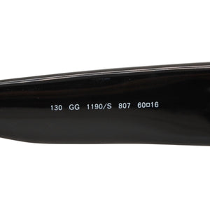 極美品 GUCCI グッチ サングラス アイウェア GG1190/S 807 サイズ60□16 130 アセテート プラスチック ブラック 中古 4a001075
