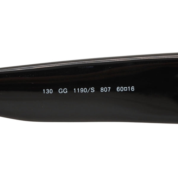 極美品 GUCCI グッチ サングラス アイウェア GG1190/S 807 サイズ60□16 130 アセテート プラスチック ブラック 中古 4a001075