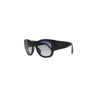 新品同様 CHANEL シャネル サングラス アイウェア 5421-B-A c.1426/4L サイズ53□21 135 ココマーク ラインストーン ネイビー 中古 4a001076