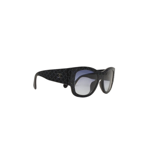 新品同様 CHANEL シャネル サングラス アイウェア 5421-B-A c.1426/4L サイズ53□21 135 ココマーク ラインストーン ネイビー 中古 4a001076
