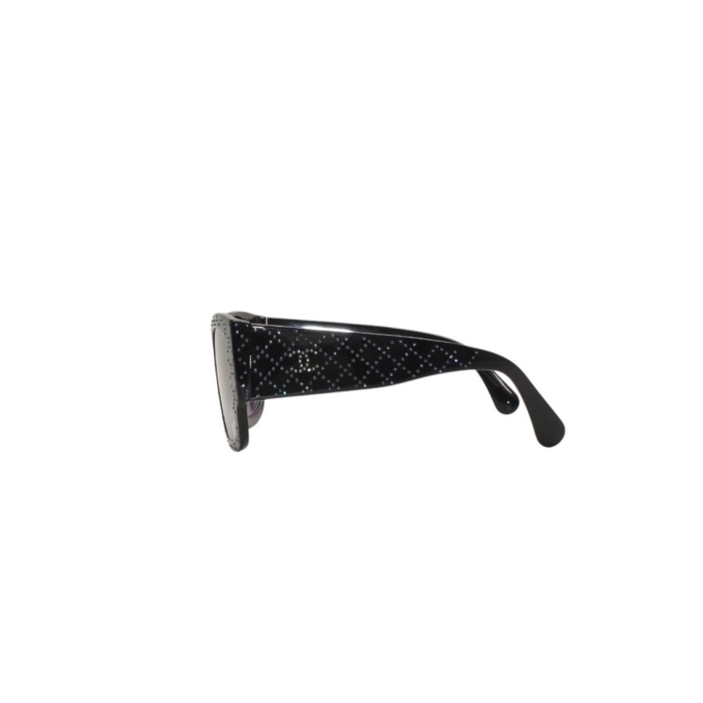Like new CHANEL Sunglasses Eyewear 5421-B-A c.1426/4L Size 53□21 135 Coco Mark Rhinestone Navy Used 4a001076