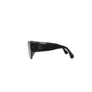 新品同様 CHANEL シャネル サングラス アイウェア 5421-B-A c.1426/4L サイズ53□21 135 ココマーク ラインストーン ネイビー 中古 4a001076