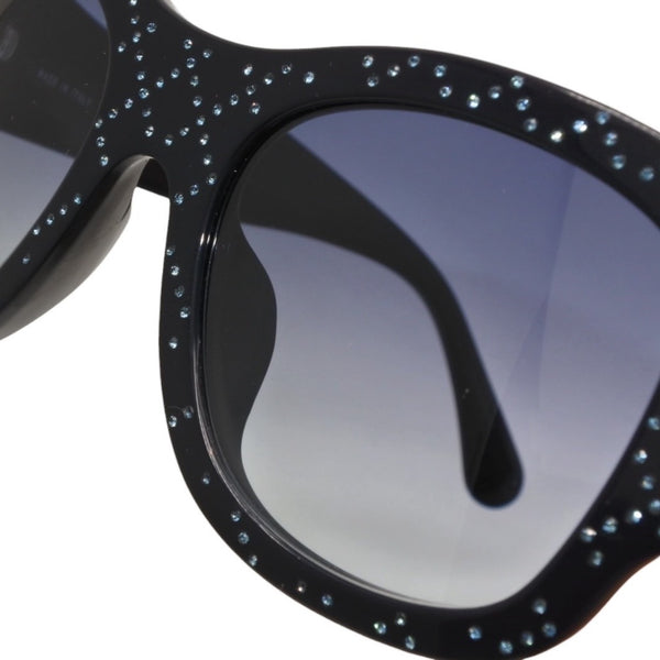 新品同様 CHANEL シャネル サングラス アイウェア 5421-B-A c.1426/4L サイズ53□21 135 ココマーク ラインストーン ネイビー 中古 4a001076