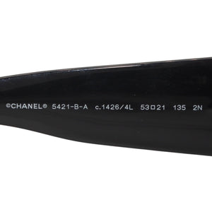 新品同様 CHANEL シャネル サングラス アイウェア 5421-B-A c.1426/4L サイズ53□21 135 ココマーク ラインストーン ネイビー 中古 4a001076