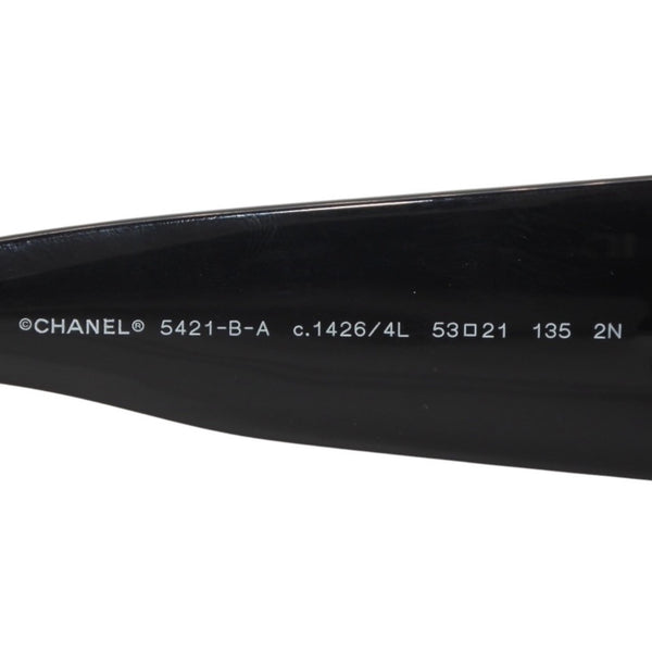 新品同様 CHANEL シャネル サングラス アイウェア 5421-B-A c.1426/4L サイズ53□21 135 ココマーク ラインストーン ネイビー 中古 4a001076