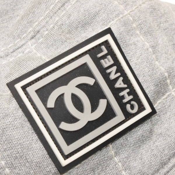 CHANEL CHANEL Sports Line Coco Mark Embroidery Bucket Hat Hat Gray Good Condition Used 4a000130