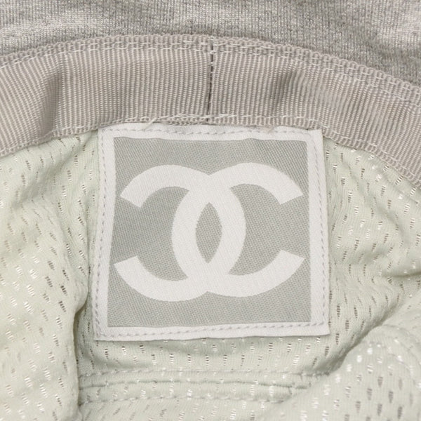 CHANEL CHANEL Sports Line Coco Mark Embroidery Bucket Hat Hat Gray Good Condition Used 4a000130