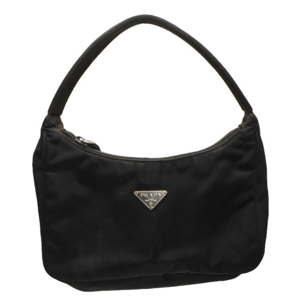 PRADA プラダ ホーボー ワンショルダーバッグ MV515 トライアングルロゴ 三角ロゴプレート ナイロンブラック 美品 中古 4a000860