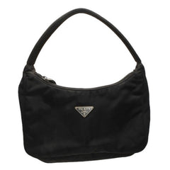PRADA プラダ ホーボー ワンショルダーバッグ MV515 トライアングルロゴ 三角ロゴプレート ナイロンブラック 美品 中古 4a000860