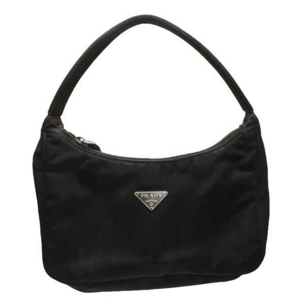 PRADA プラダ ホーボー ワンショルダーバッグ MV515 トライアングルロゴ 三角ロゴプレート ナイロンブラック 美品 中古 4a000860