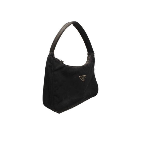 PRADA プラダ ホーボー ワンショルダーバッグ MV515 トライアングルロゴ 三角ロゴプレート ナイロンブラック 美品 中古 4a000860