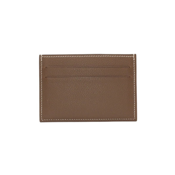 New and unused HERMES Vaux Swift Citizen Twill Card Case Business Card Holder Etoupe K Engraved Used 4a000980