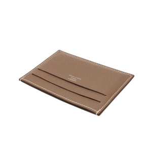 New and unused HERMES Vaux Swift Citizen Twill Card Case Business Card Holder Etoupe K Engraved Used 4a000980