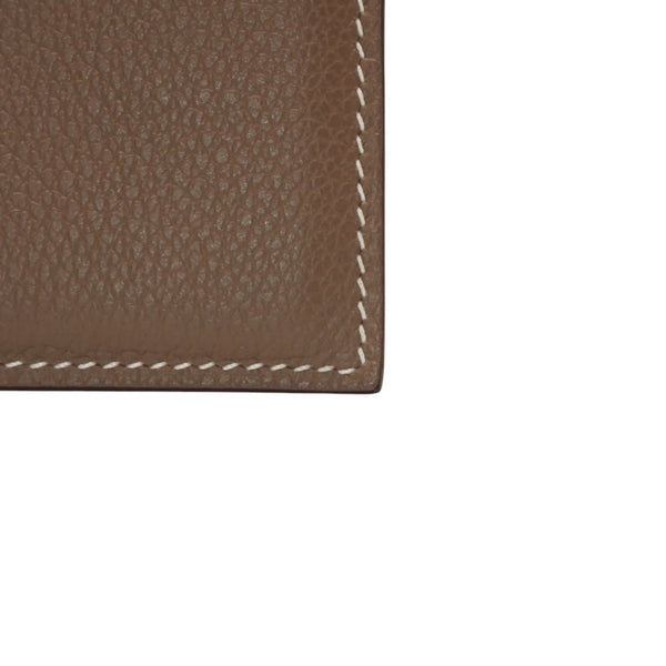 New and unused HERMES Vaux Swift Citizen Twill Card Case Business Card Holder Etoupe K Engraved Used 4a000980