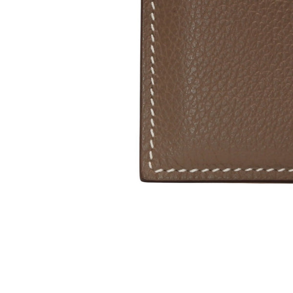 New and unused HERMES Vaux Swift Citizen Twill Card Case Business Card Holder Etoupe K Engraved Used 4a000980