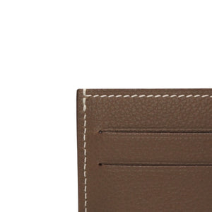 New and unused HERMES Vaux Swift Citizen Twill Card Case Business Card Holder Etoupe K Engraved Used 4a000980
