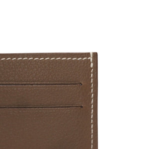 New and unused HERMES Vaux Swift Citizen Twill Card Case Business Card Holder Etoupe K Engraved Used 4a000980