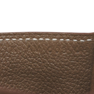 New and unused HERMES Vaux Swift Citizen Twill Card Case Business Card Holder Etoupe K Engraved Used 4a000980