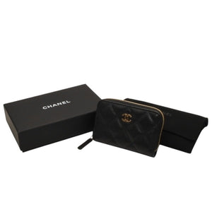 New and unused CHANEL Classic Zip Coin Case Coin Purse AP0216 Random Number Coco Mark Grained Calfskin Used 4a000468