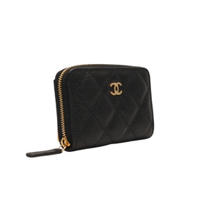 New and unused CHANEL Classic Zip Coin Case Coin Purse AP0216 Random Number Coco Mark Grained Calfskin Used 4a000468
