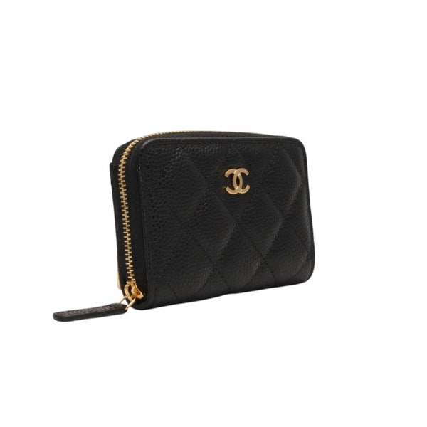 New and unused CHANEL Classic Zip Coin Case Coin Purse AP0216 Random Number Coco Mark Grained Calfskin Used 4a000468