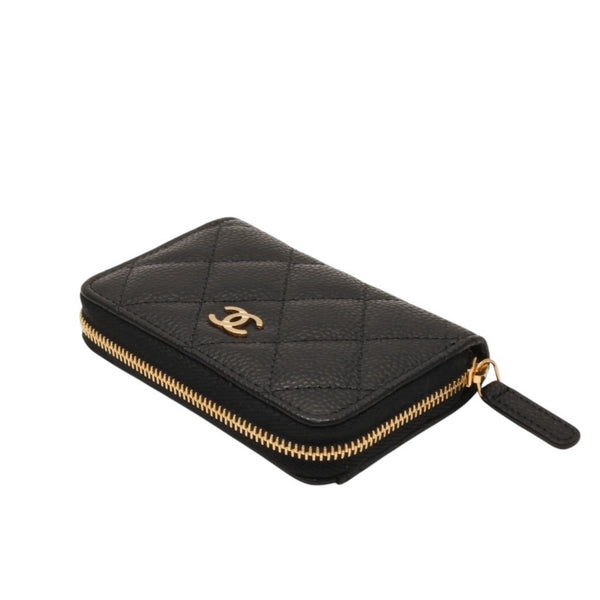 New and unused CHANEL Classic Zip Coin Case Coin Purse AP0216 Random Number Coco Mark Grained Calfskin Used 4a000468