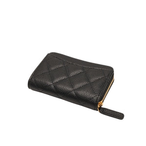 New and unused CHANEL Classic Zip Coin Case Coin Purse AP0216 Random Number Coco Mark Grained Calfskin Used 4a000468