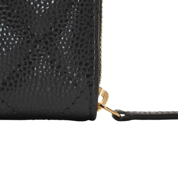 New and unused CHANEL Classic Zip Coin Case Coin Purse AP0216 Random Number Coco Mark Grained Calfskin Used 4a000468