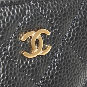 New and unused CHANEL Classic Zip Coin Case Coin Purse AP0216 Random Number Coco Mark Grained Calfskin Used 4a000468