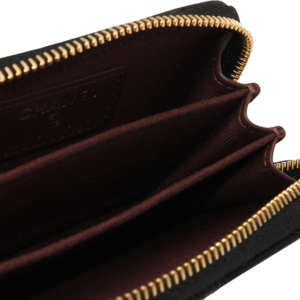 New and unused CHANEL Classic Zip Coin Case Coin Purse AP0216 Random Number Coco Mark Grained Calfskin Used 4a000468