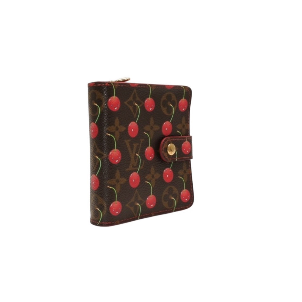 LOUIS VUITTON ルイヴィトン 二つ折り財布 コンパクトジップ さくらんぼ 村上隆 モノグラム M95005 美品 中古 4a000836